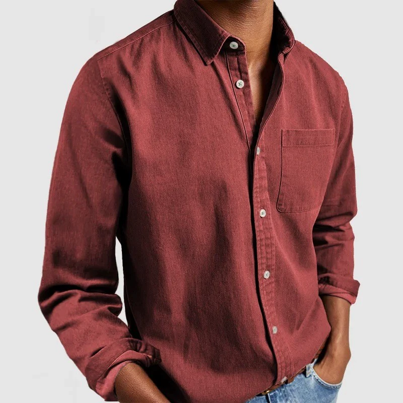 ID:17422 - New men's long-sleeved collared shirt